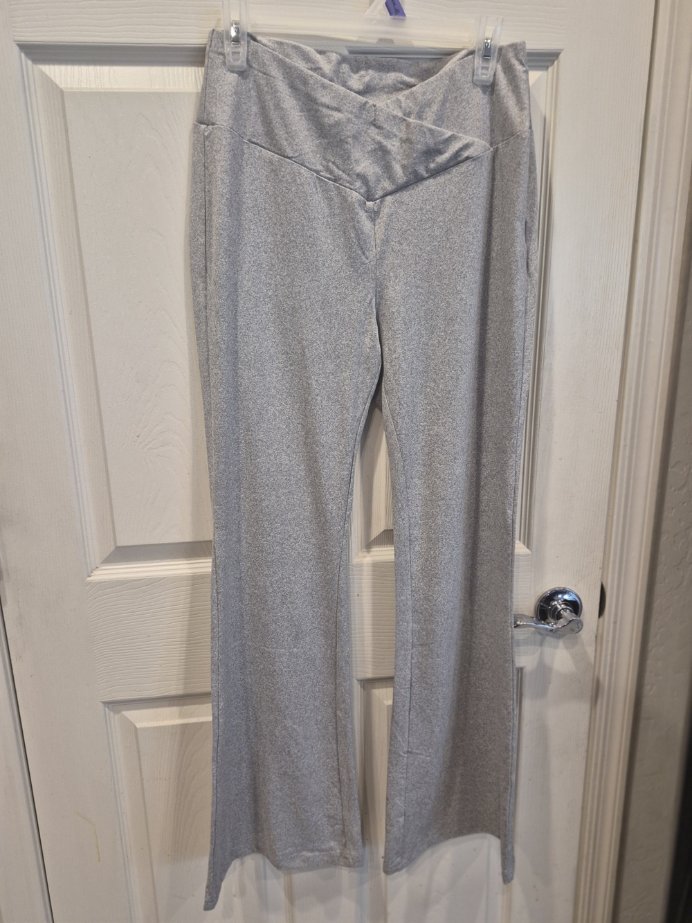 Silver Gray Women's V-Waist Yoga Pants